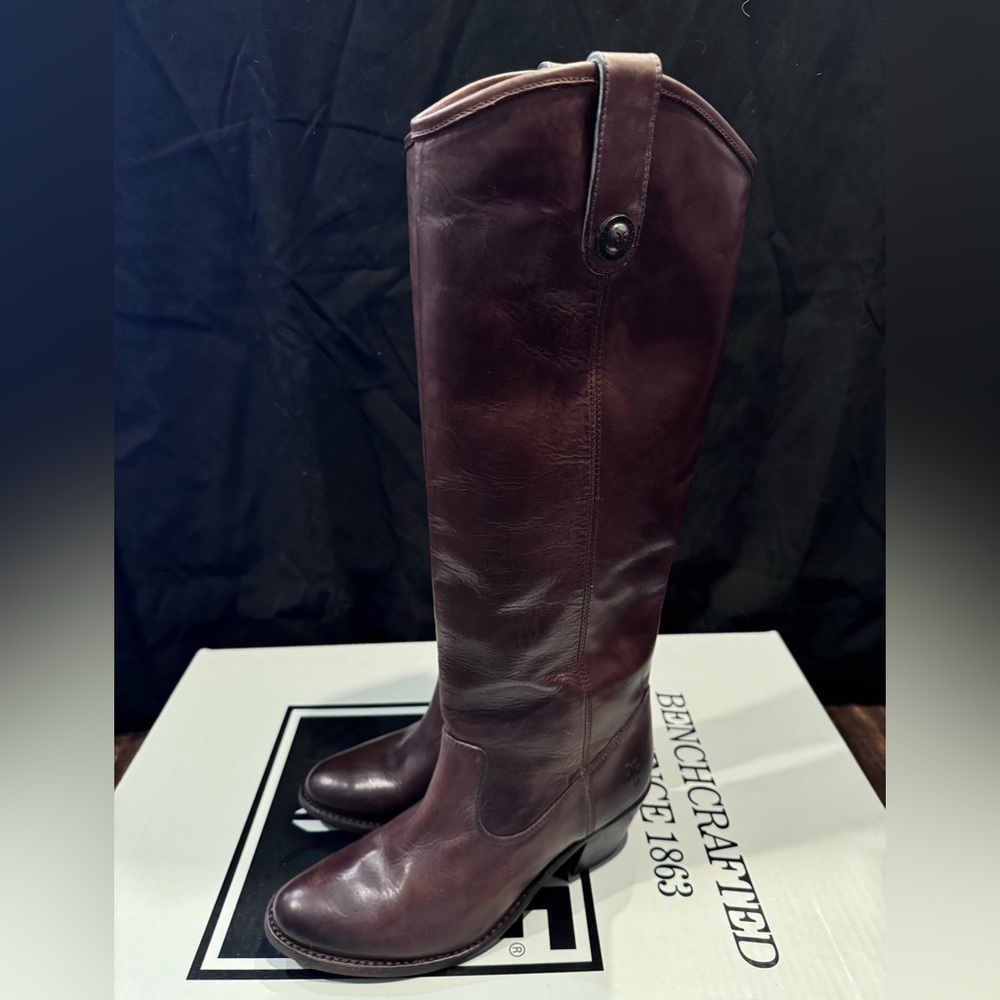 Frye Women's Tall Leather Riding Boots - Burgundy Brown